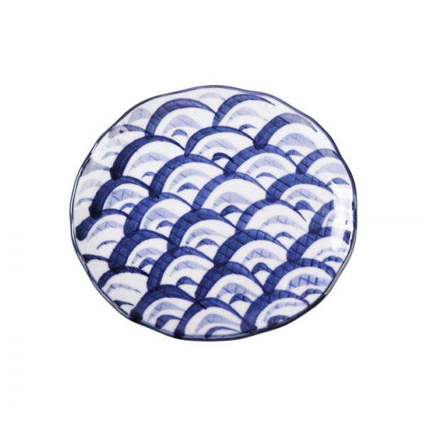 Keramik Teller mit blauem Design (Ø15,5cm) Golden Turtle