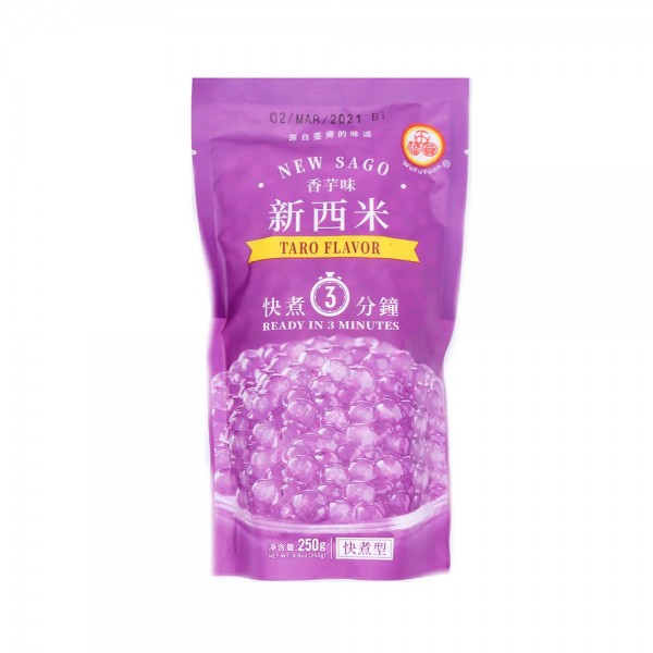 Tapioka Perlen Taro für Bubble Tea Wu Fu Yuan 250g [MHD 06.03.2024]